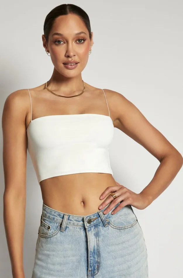 Women Meshki Tops Yvonne Cami Crop Top 8211 White