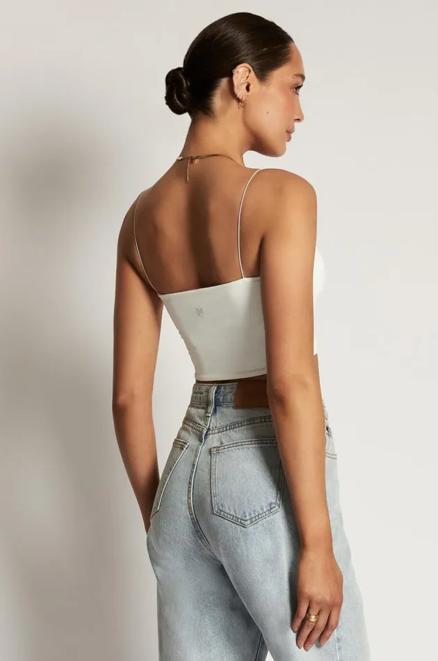 Women Meshki Tops Yvonne Cami Crop Top 8211 White
