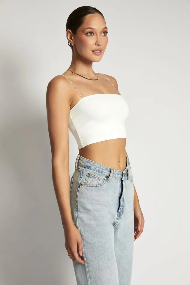 Women Meshki Tops Yvonne Cami Crop Top 8211 White