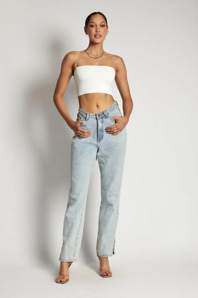 Women Meshki Tops Yvonne Cami Crop Top 8211 White
