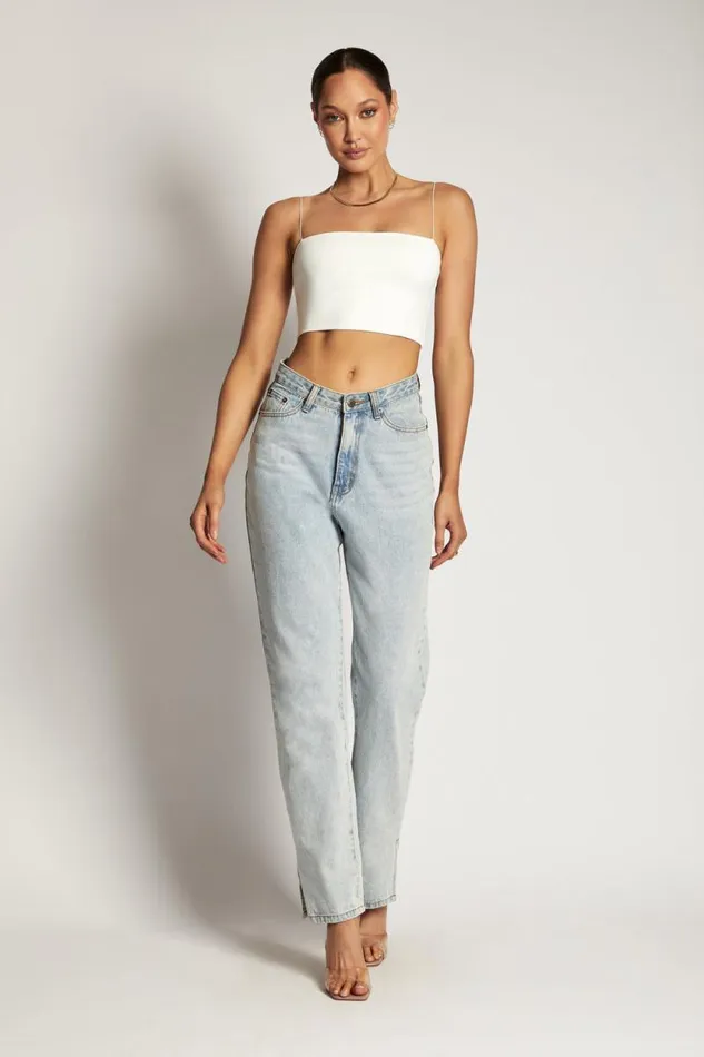 Women Meshki Tops Yvonne Cami Crop Top 8211 White
