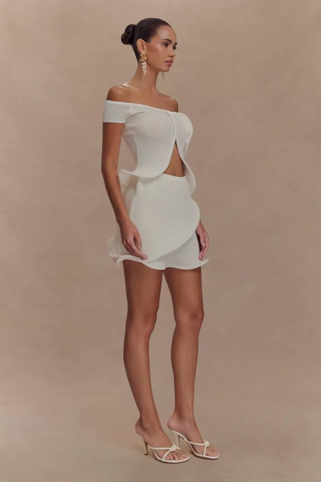 Women Meshki Two Piece Sets Haisley Off Shoulder Knit Top 8211 Ivory