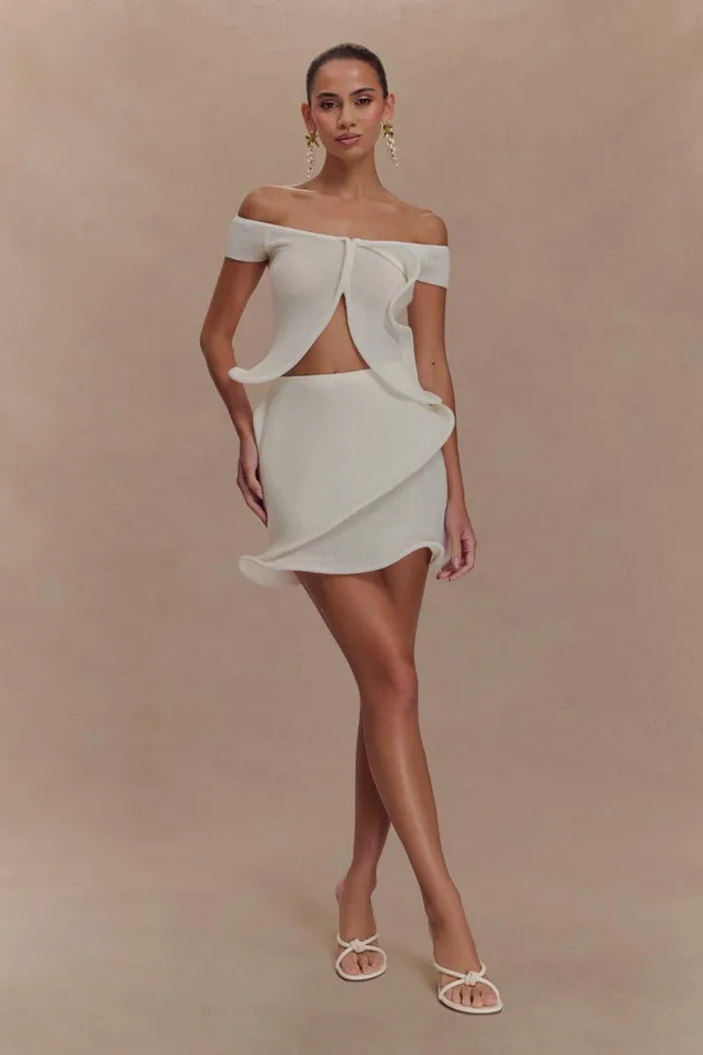 Women Meshki Two Piece Sets Haisley Off Shoulder Knit Top 8211 Ivory