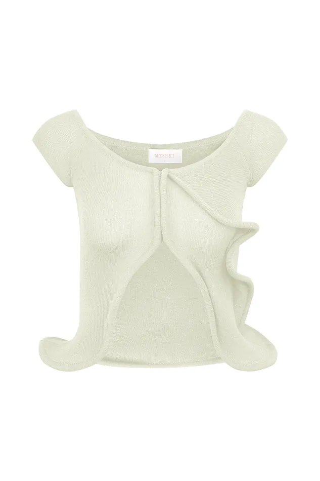 Women Meshki Two Piece Sets Haisley Off Shoulder Knit Top 8211 Ivory