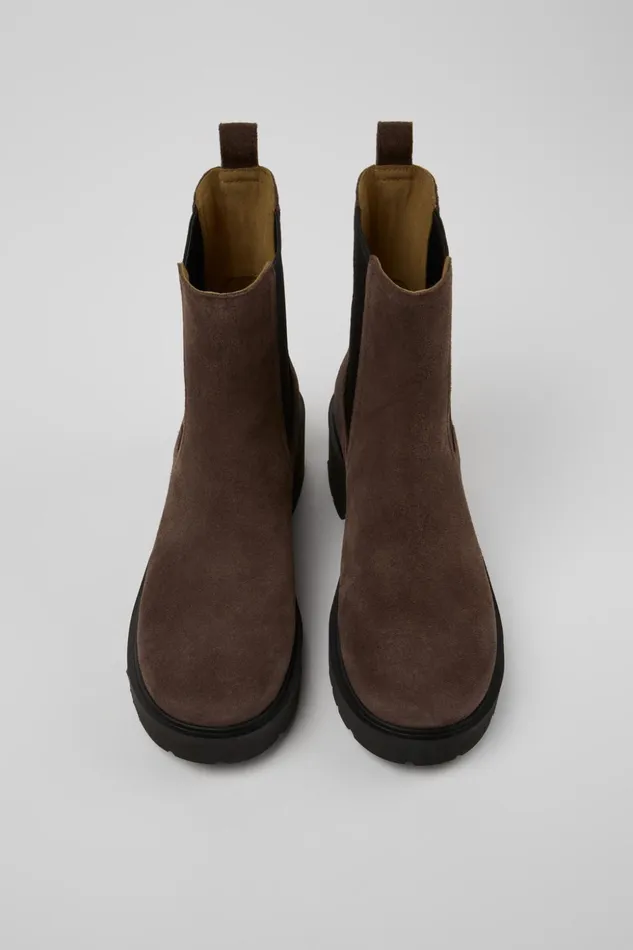 Women Milah Brown Nubuck Ankle Boots Camper Ankle Boots
