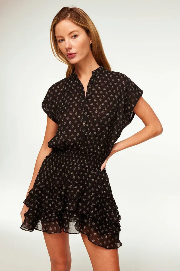 Women MISA Los Angeles Dresses EVIE DRESS Black Lapis Eye