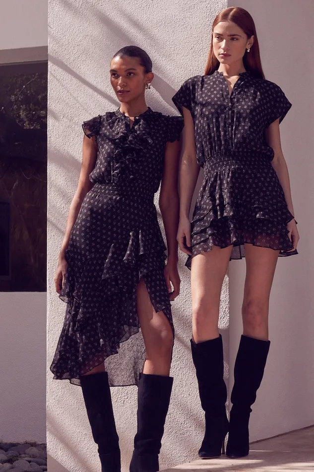 Women MISA Los Angeles Dresses EVIE DRESS Black Lapis Eye