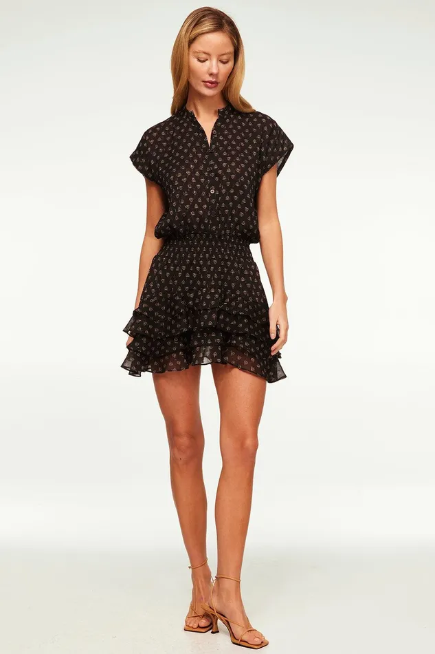 Women MISA Los Angeles Dresses EVIE DRESS Black Lapis Eye