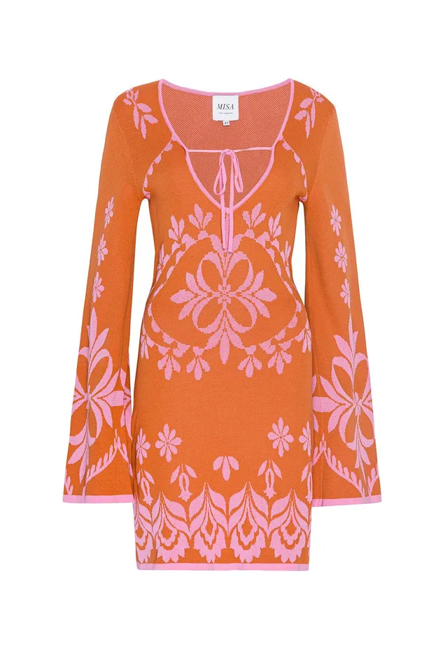 Women MISA Los Angeles Dresses SAHAR DRESS Pink Flora Santiago