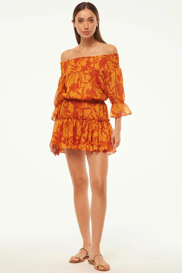 Women MISA Los Angeles Exclusives DARLA DRESS Atlas Floral Persimmon