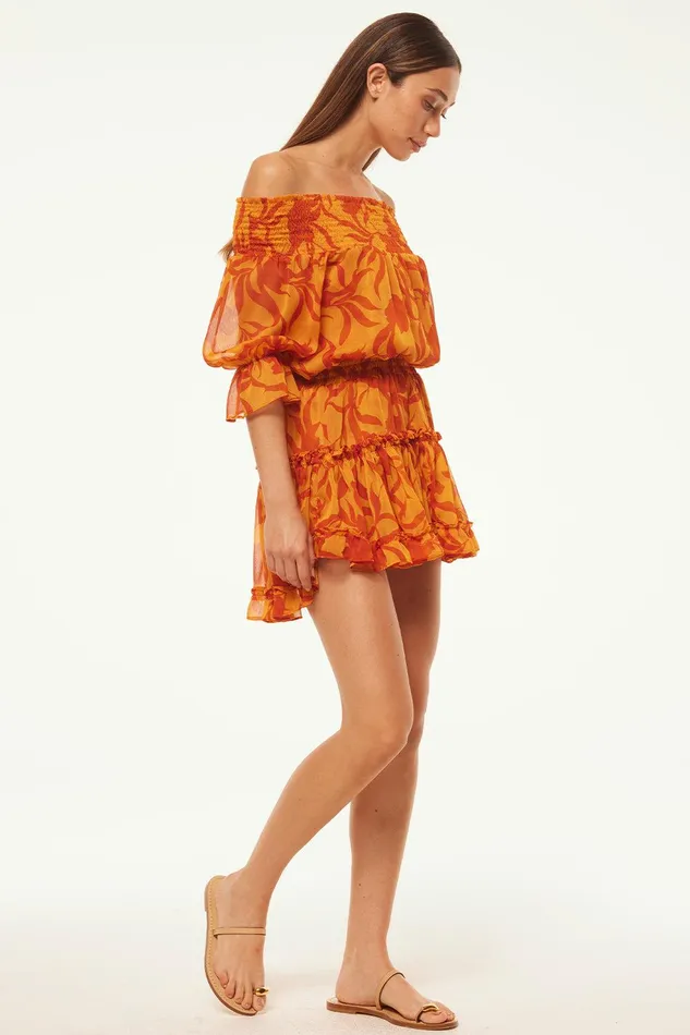 Women MISA Los Angeles Exclusives DARLA DRESS Atlas Floral Persimmon