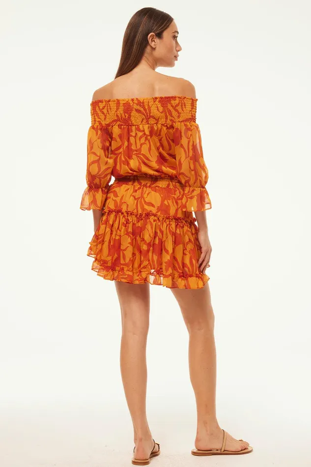 Women MISA Los Angeles Exclusives DARLA DRESS Atlas Floral Persimmon