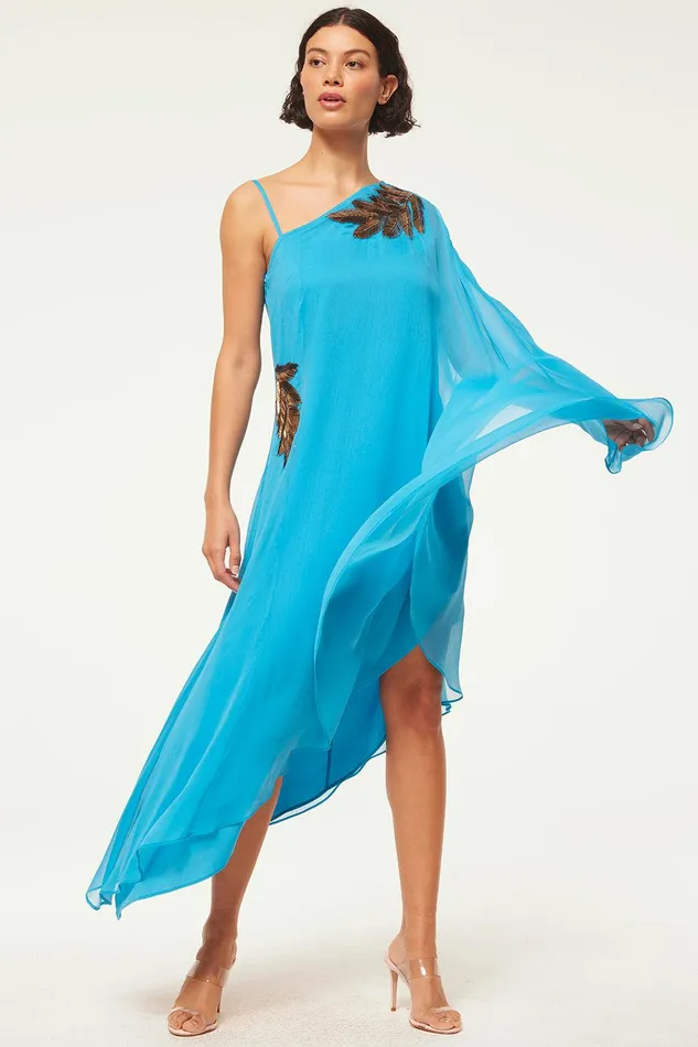 Women MISA Los Angeles Exclusives ELANEH DRESS Black Palm D039or