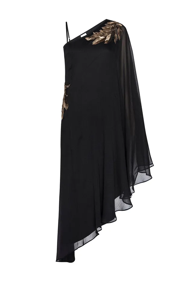 Women MISA Los Angeles Exclusives ELANEH DRESS Black Palm D039or