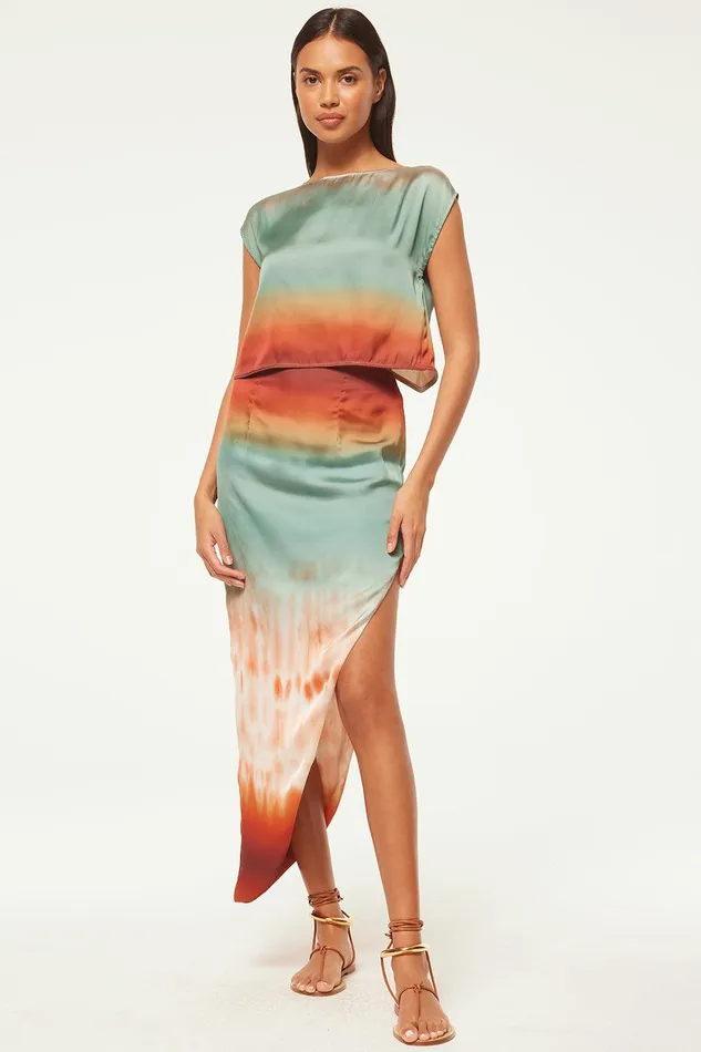 Women MISA Los Angeles Matching Sets FRANKA SKIRT Carnelian Ombre