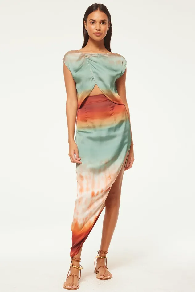 Women MISA Los Angeles Matching Sets FRANKA SKIRT Carnelian Ombre