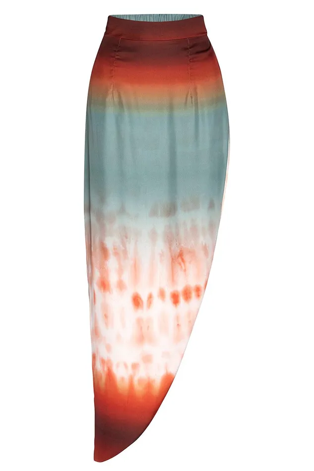 Women MISA Los Angeles Matching Sets FRANKA SKIRT Carnelian Ombre