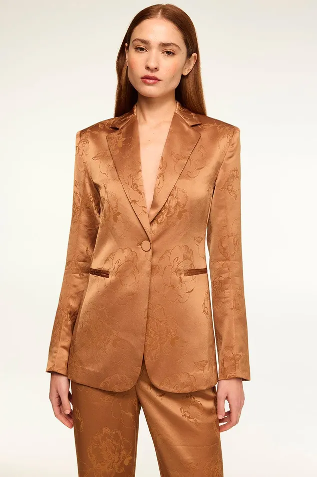 Women MISA Los Angeles Matching Sets LAUREN BLAZER Straw Jacquard