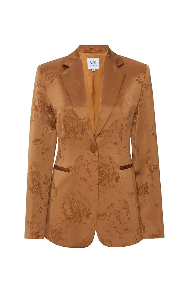 Women MISA Los Angeles Matching Sets LAUREN BLAZER Straw Jacquard