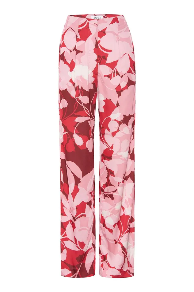Women MISA Los Angeles Pants RITA PANT Flora Rosada Satin