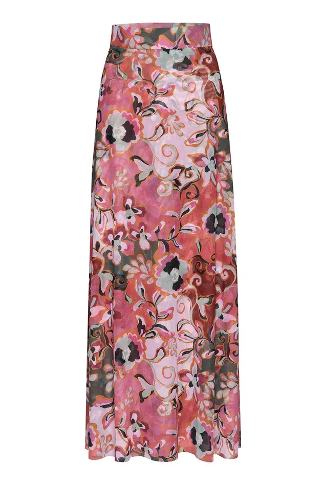 Women MISA Los Angeles Skirts and Shorts EKAT SKIRT Resort Batik Mesh