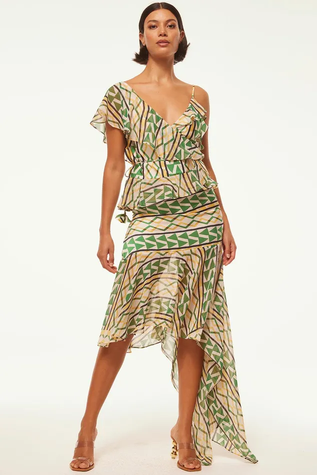 Women MISA Los Angeles Tops AGATA TOP Limoncello Geo Mix