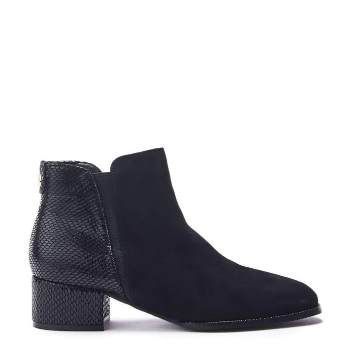 Women Moda In Pelle Black Boots Madeley Black Alcantara