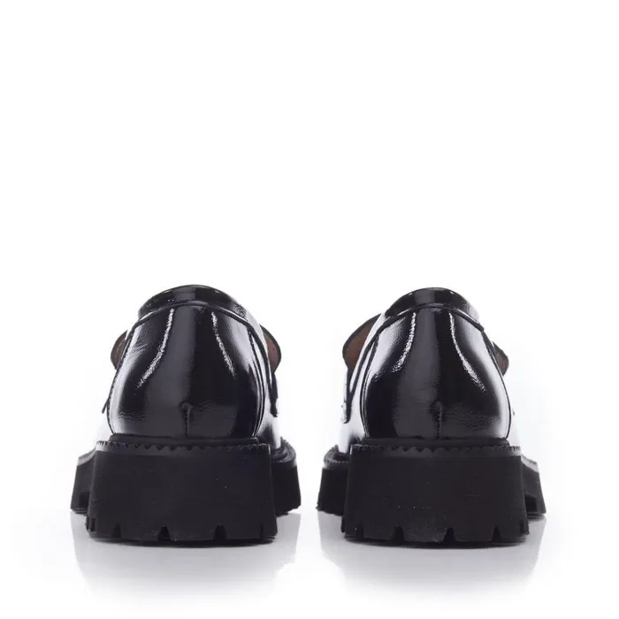 Women Moda In Pelle Brogues And Loafers Bsoleful BKeegan Black Patent Leather