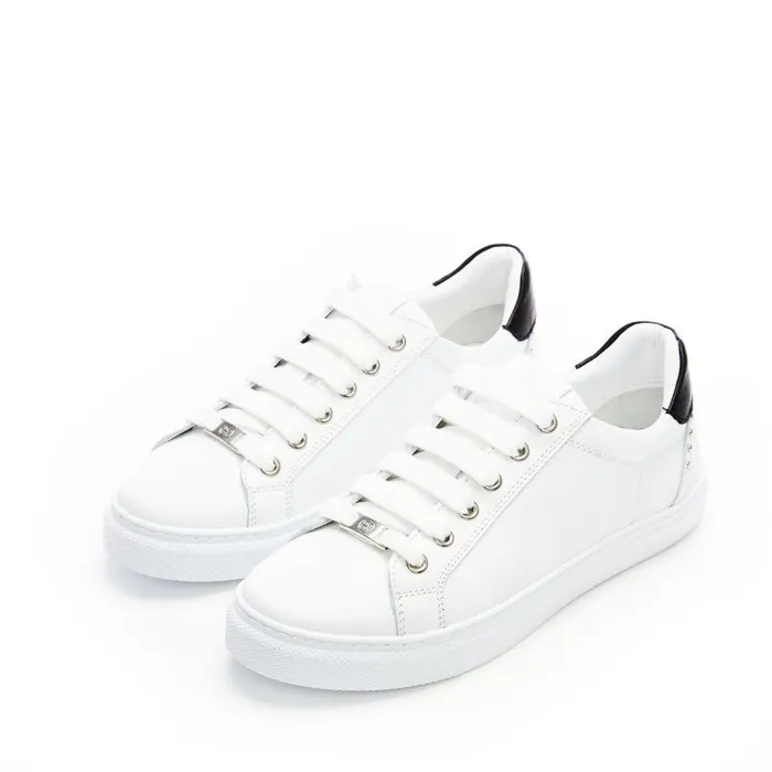 Women Moda In Pelle Casual Trainers Bradd White Leather