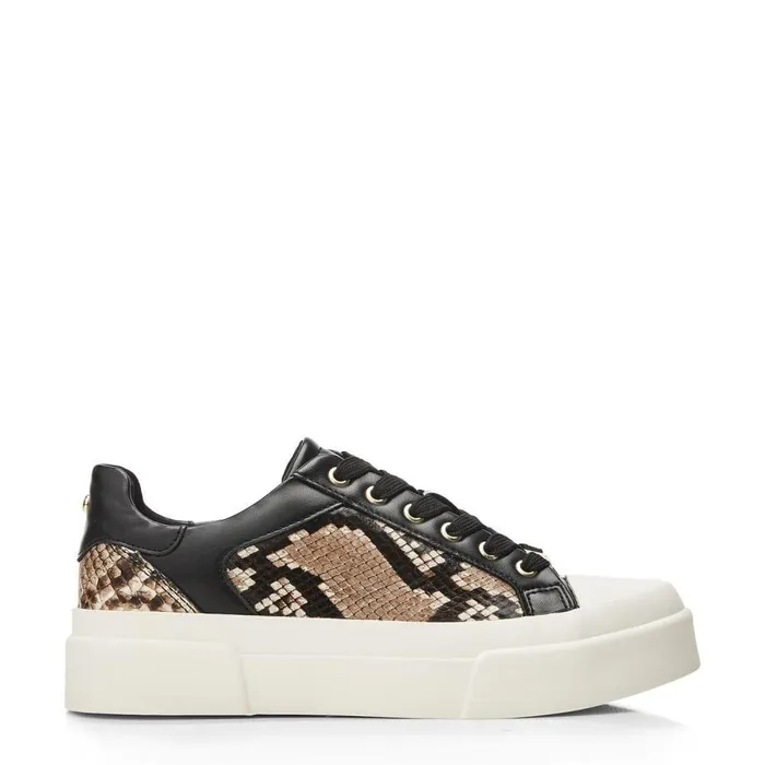 Women Moda In Pelle Chunky Trainers Amilyn Natural Snake Print Leather