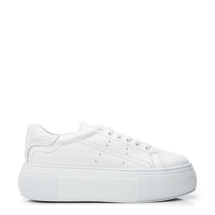 Women Moda In Pelle Platform Trainers Bsoleful BKendri White Leather