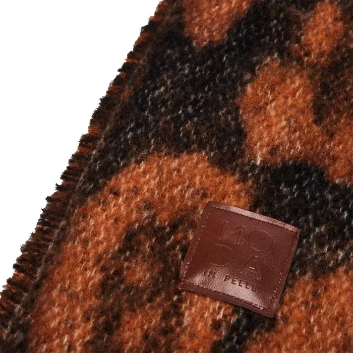Women Moda In Pelle Scarves Lioniescarf Dark Leopard Textile Women Moda In Pelle Scarves Lioniescarf Dark Leopard Textile
