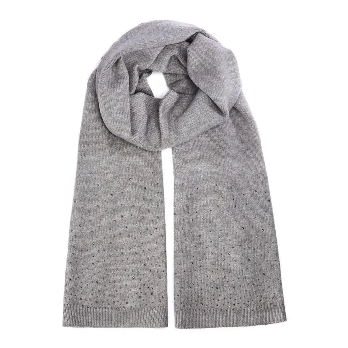 Women Moda In Pelle Scarves Praticioscarf Grey Textile