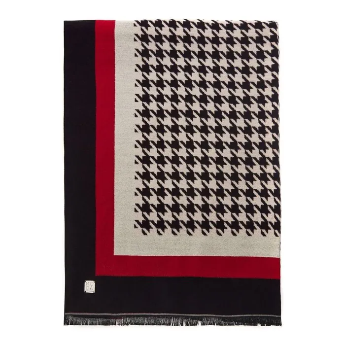 Women Moda In Pelle Scarves Serenascarf Black Red Textile