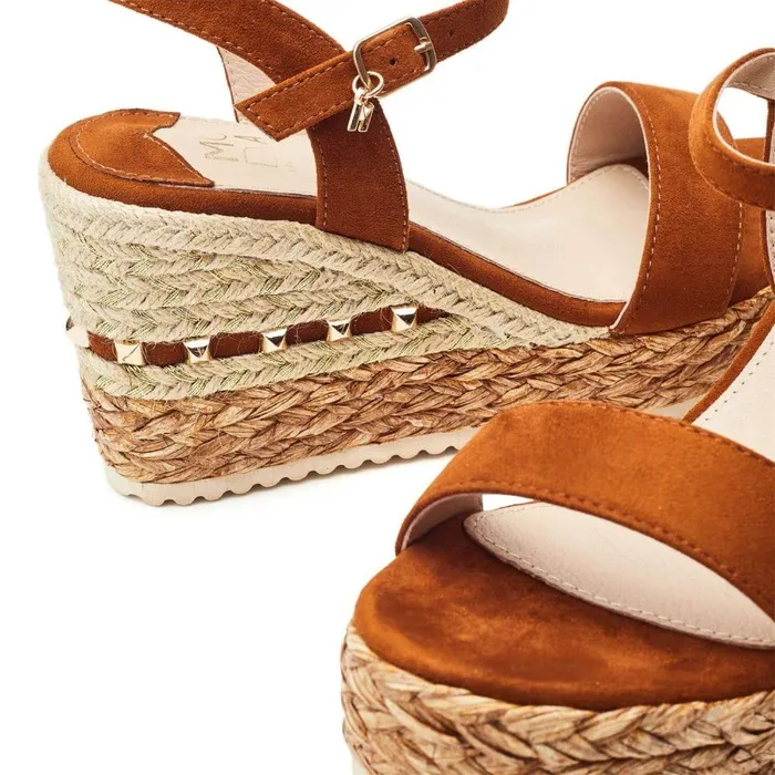 Women Moda In Pelle Wedge Sandals Erynn Tan Alcantara
