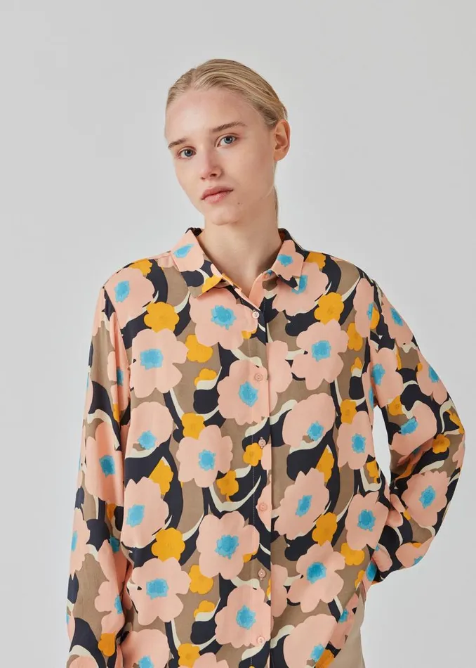 Women Modstrm Shirts DustinMD Print Shirt Sunset Bouquet
