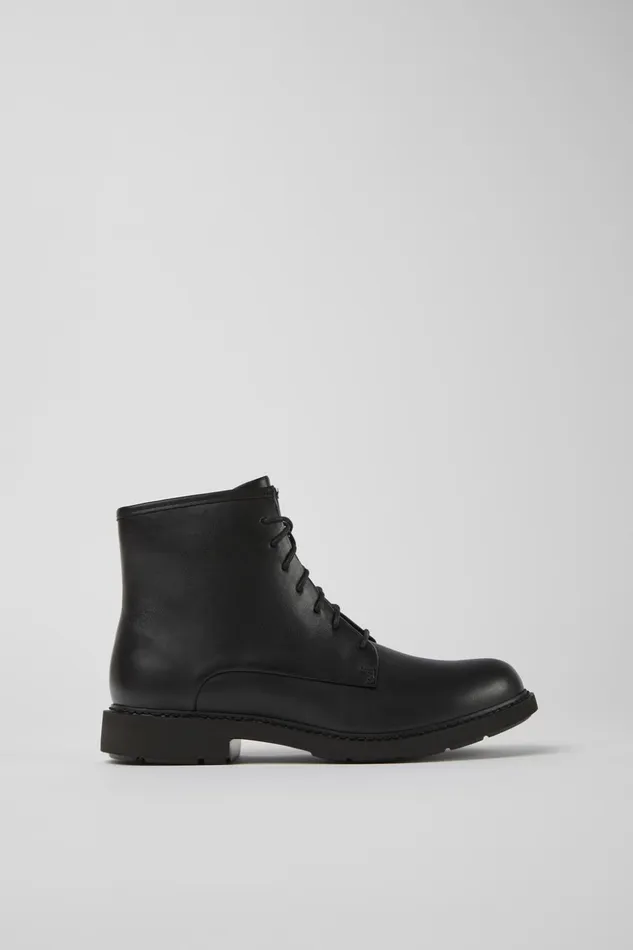 Women Neuman Black Leather Laceup Ankle Boots Camper Ankle Boots Women Neuman Black Leather Laceup Ankle Boots Camper Ankle Boots