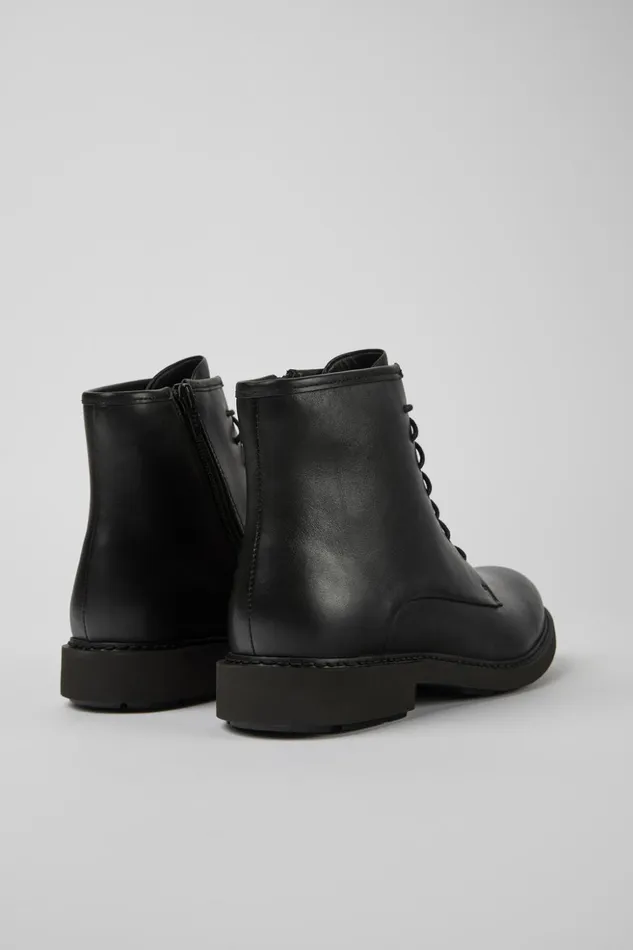 Women Neuman Black Leather Laceup Ankle Boots Camper Ankle Boots Women Neuman Black Leather Laceup Ankle Boots Camper Ankle Boots