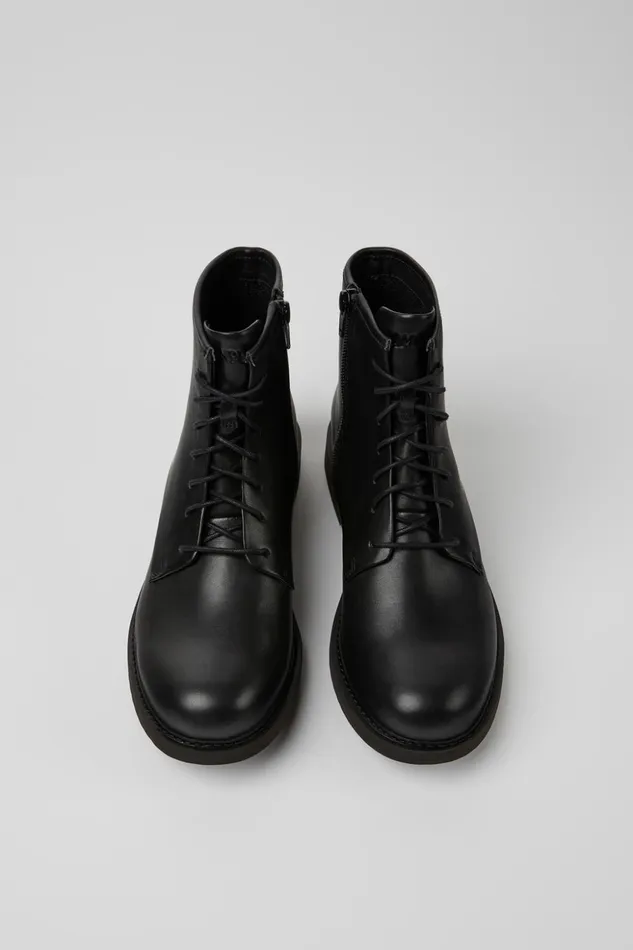 Women Neuman Black Leather Laceup Ankle Boots Camper Ankle Boots Women Neuman Black Leather Laceup Ankle Boots Camper Ankle Boots