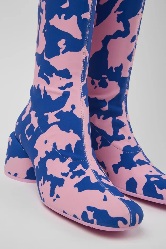 Women Niki Multicolored Textile Bootie Camper Boots