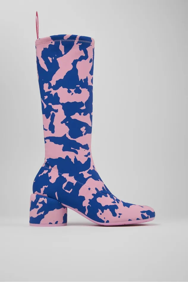 Women Niki Multicolored Textile Bootie Camper Boots Women Niki Multicolored Textile Bootie Camper Boots