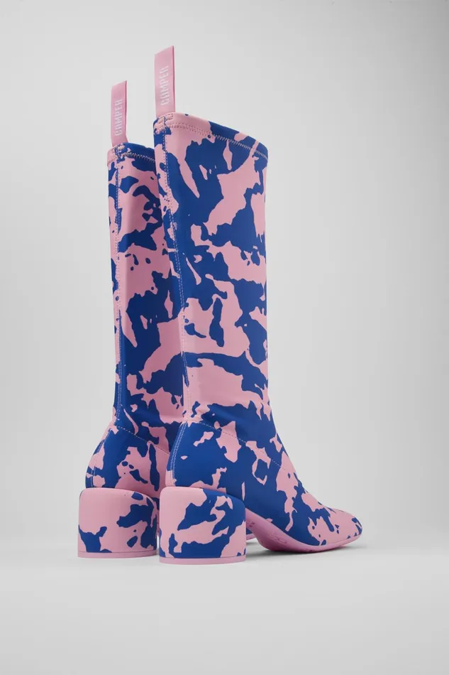 Women Niki Multicolored Textile Bootie Camper Boots Women Niki Multicolored Textile Bootie Camper Boots