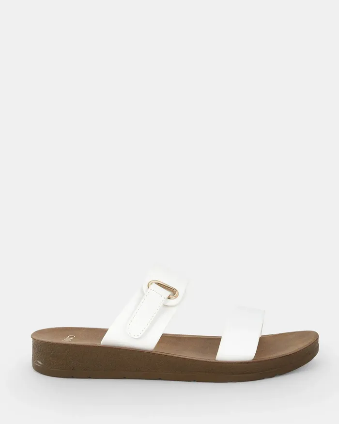 Women NOVO Shoes SARAI WHITE Sandals Slides