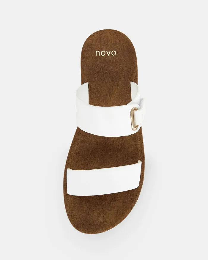 Women NOVO Shoes SARAI WHITE Sandals Slides