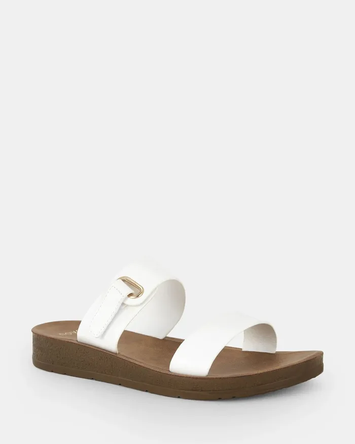Women NOVO Shoes SARAI WHITE Sandals Slides
