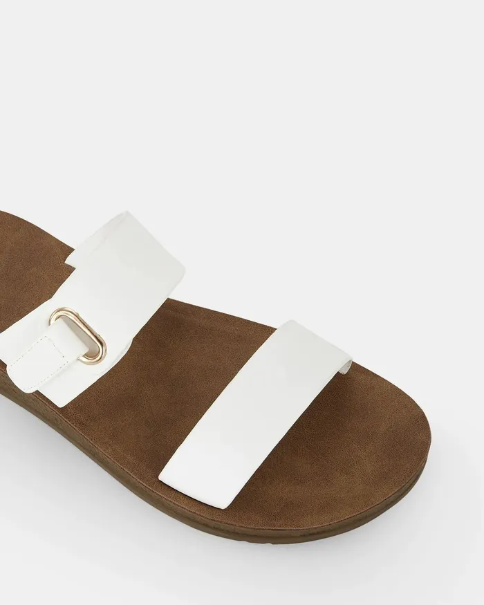 Women NOVO Shoes SARAI WHITE Sandals Slides