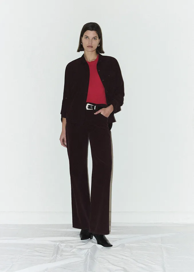 Women Pants Citizens Of Humanity Annina High Rise Wide Leg 30034 Corduroy In Bordeaux