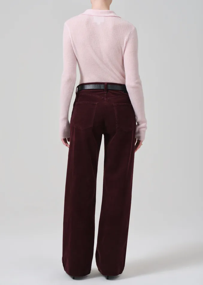 Women Pants Citizens Of Humanity Annina High Rise Wide Leg 30034 Corduroy In Bordeaux