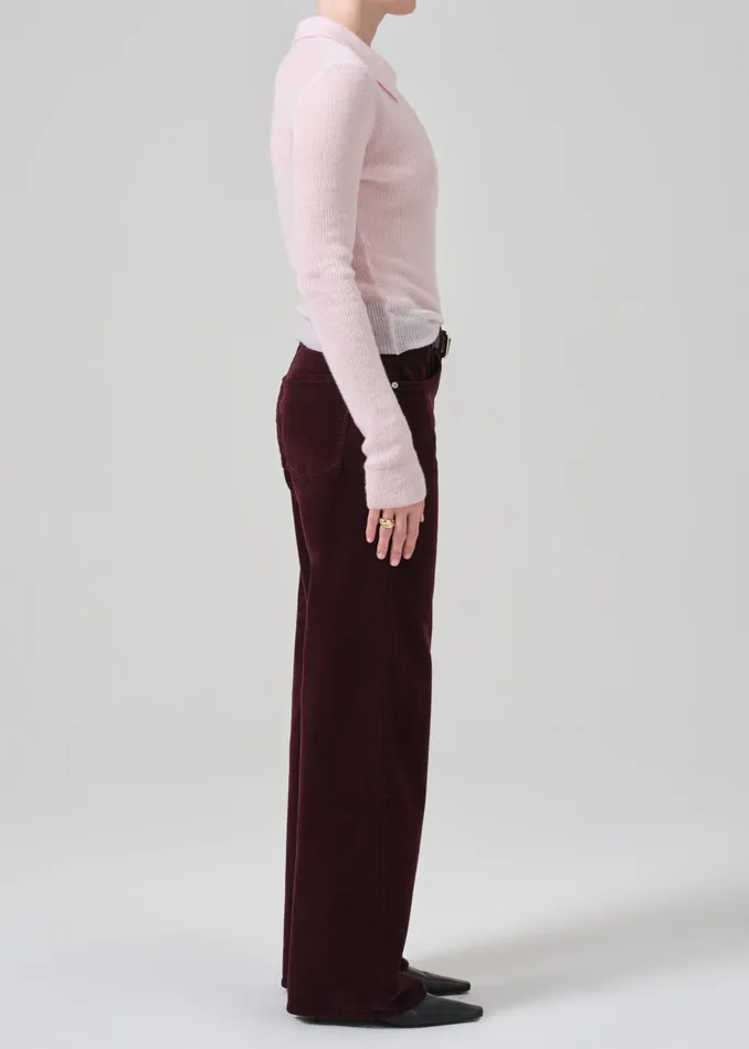 Women Pants Citizens Of Humanity Annina High Rise Wide Leg 30034 Corduroy In Bordeaux