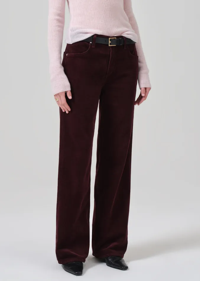 Women Pants Citizens Of Humanity Annina High Rise Wide Leg 30034 Corduroy In Bordeaux